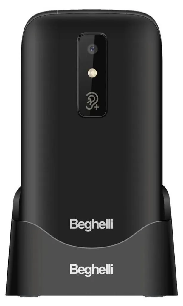 Beghelli 9206 Téléphone Portable Senior avec GPS et Bouton SOS Noir