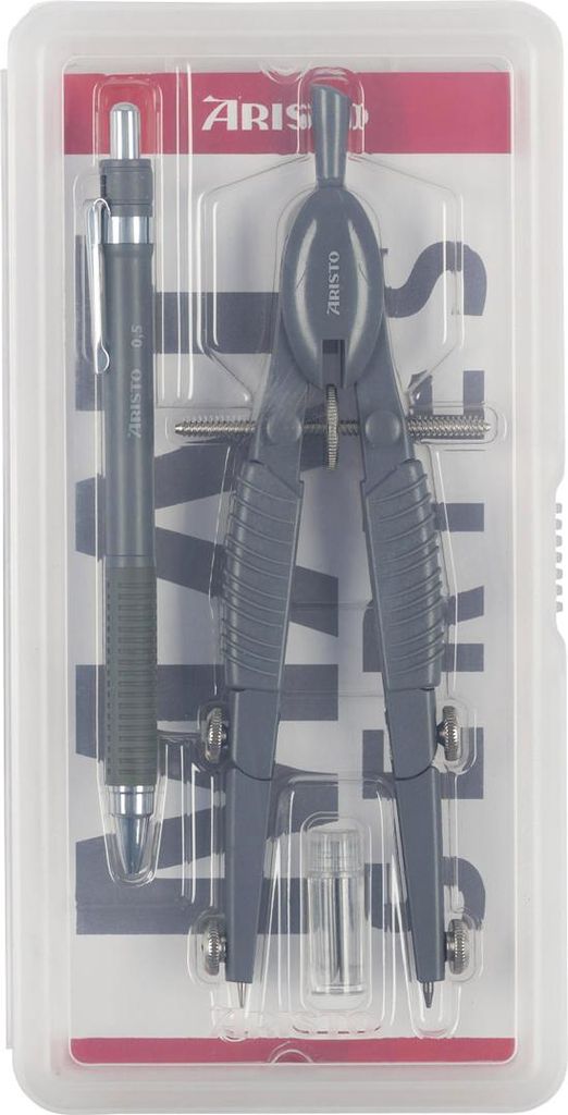 Aristo TopLine Zirkel mit Feinminenstift Mat Series Set, grau