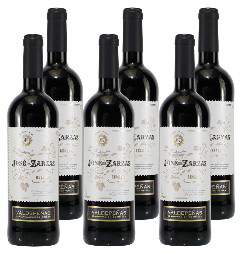 Jose de Zarzas Valdepeñas Reserva -trocken- (6 x 0,75L) Produktbild 