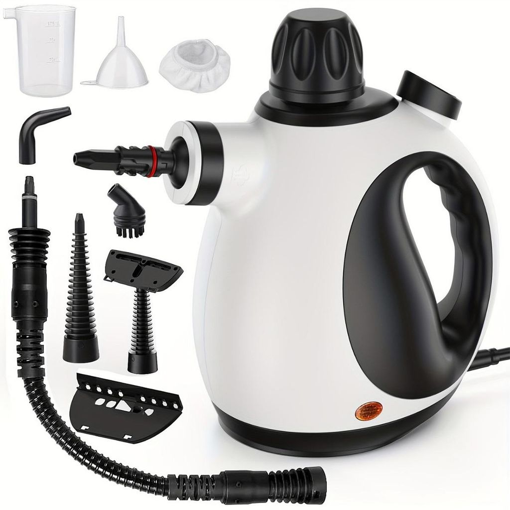 Dampfreiniger, Handdampfreiniger mit 9 Reinigungsköpfen, 350 ml, 110-240 V, für Badezimmer, Küchen, Möbel, Stoffe, Fugen und Herde