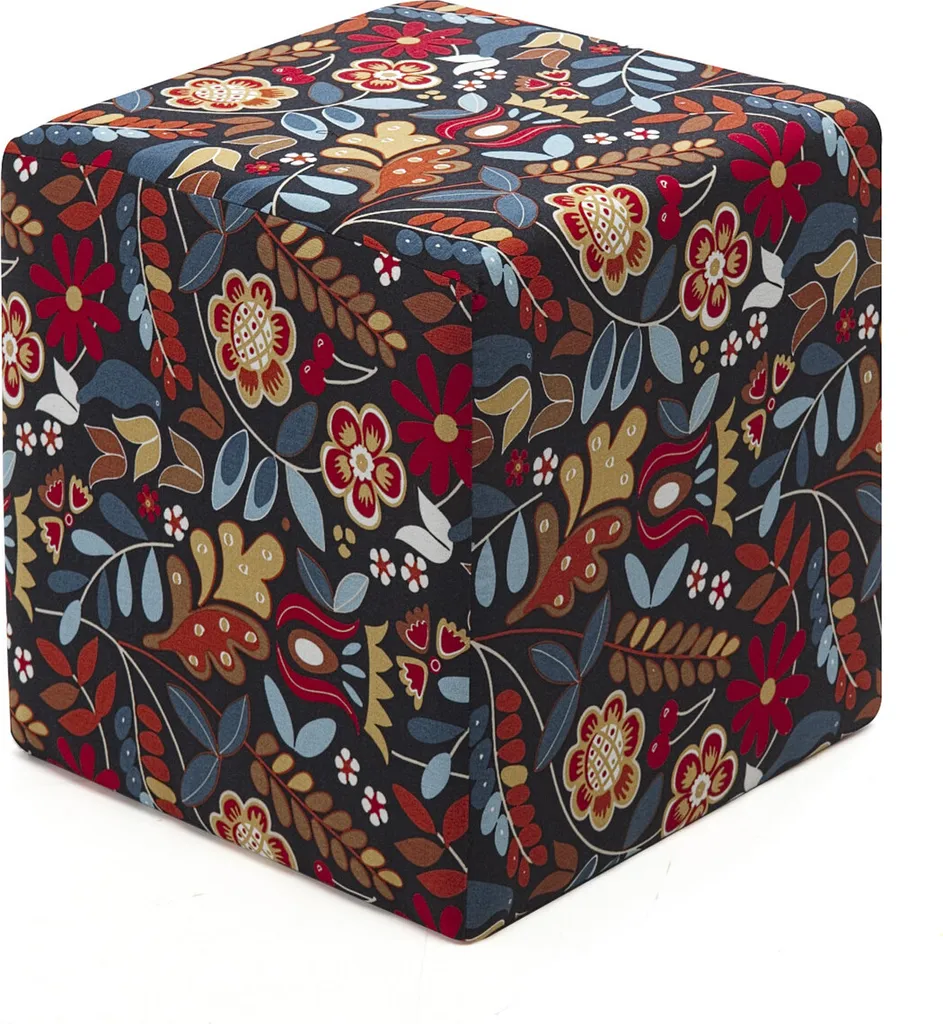 Hanah Home Dalbudak Pouf Quadrato Rosso 40x40x40 - Seduta Poliestere