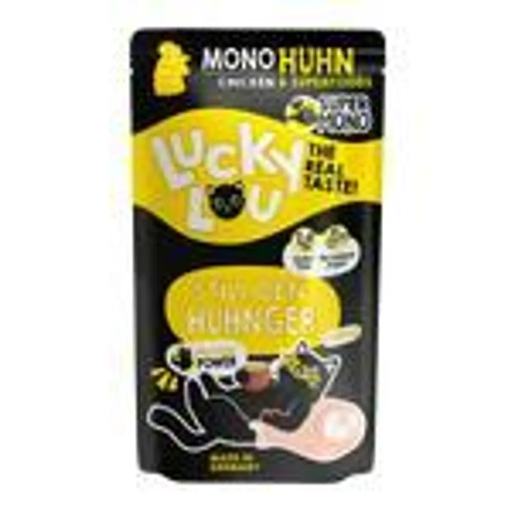 Pâtée Chat Sans Céréales Lucky Lou SuperMono Poulet Riche en Taurine 200g