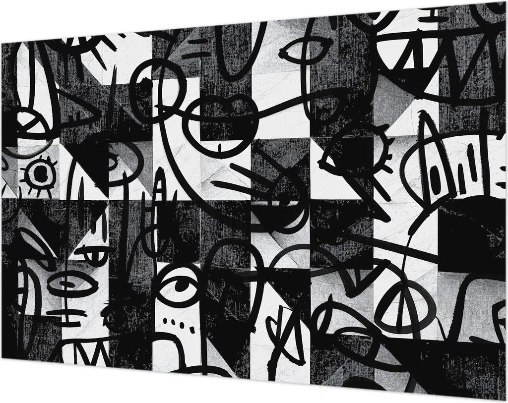 Wandtapete - Dekorative Tapete für Wohnzimmer- Tapetenfolie für Wanddekoration - 104x70 cm - Chaos zeichnen