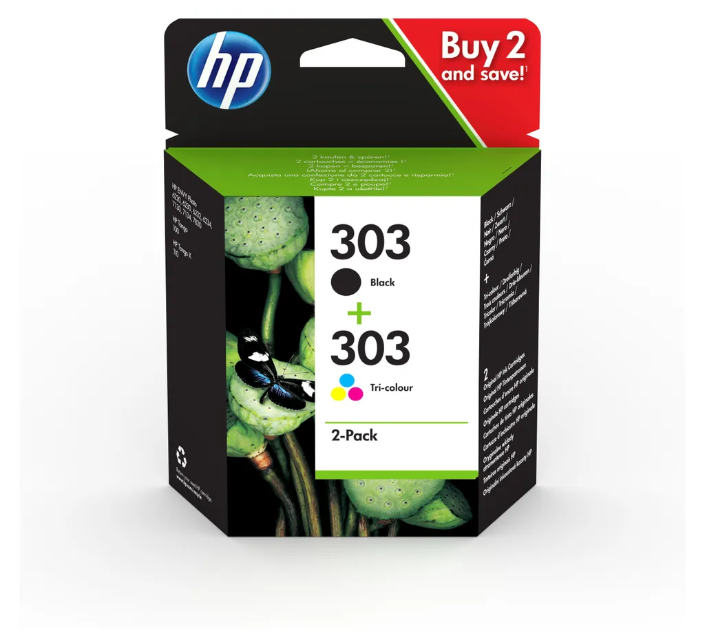Confezione 2 Cartucce HP 303 Originali Nero e Tricromia 3YM92AE - 5