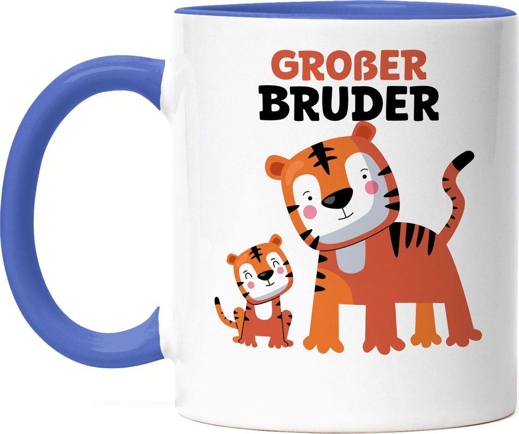 Großer Bruder Tasse Blau Geschwister Bruderliebe Katzen Geborgenheit Beschützer Welt Liebe Bro Familie Kleinkind