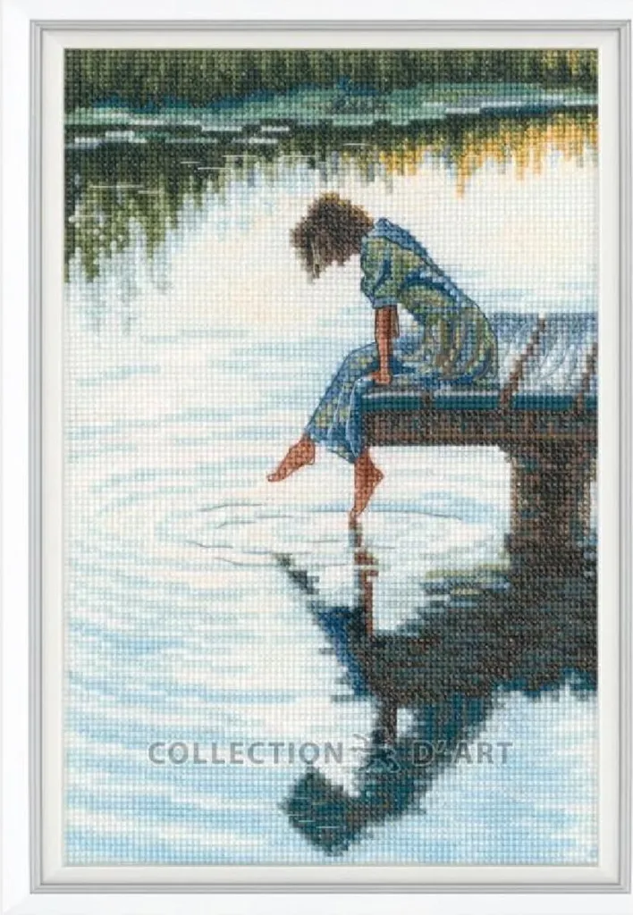 Kit broderie RTO 14,5x21,5cm point de croix compté avec fils et aiguille