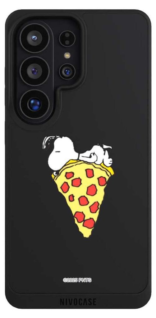 NIVOCASE Handyhülle für Samsung Galaxy S26 Ultra Hülle NIVOpure Case Schwarz Pizza Peanuts Snoopy