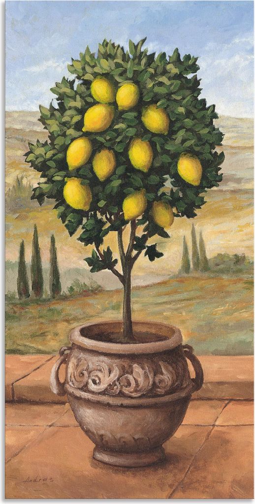 ARTland Wandbild Alu für Innen & Outdoor Zitronenbaum Größe: 20x40 cm