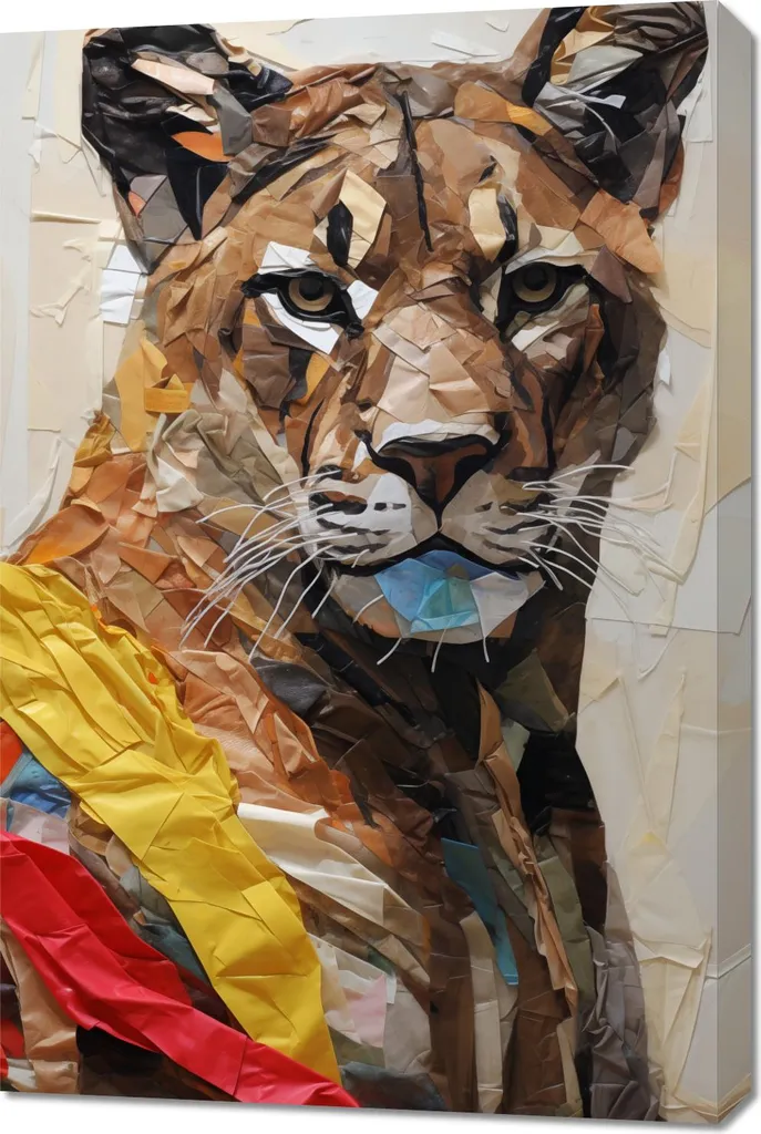Affiche Décorative Tigre en Papier Format 60x90 cm pour Grand Cadre