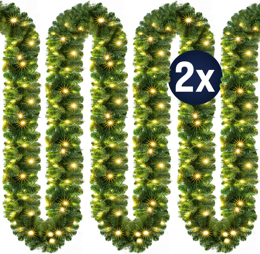 CASARIA® 2x Guirlandes de Noël lumineuses 5m 100 LED blanc Image du produit 