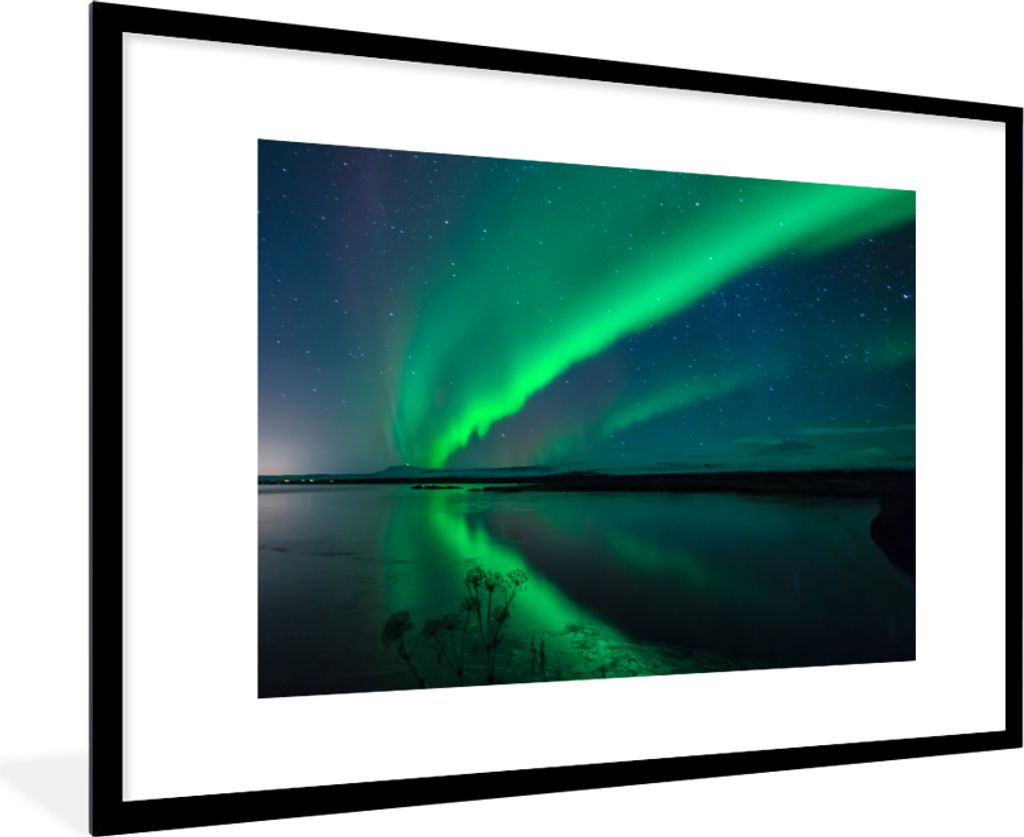 MuchoWow® Gerahmtes Poster Nordlicht - Island - Produktbild 