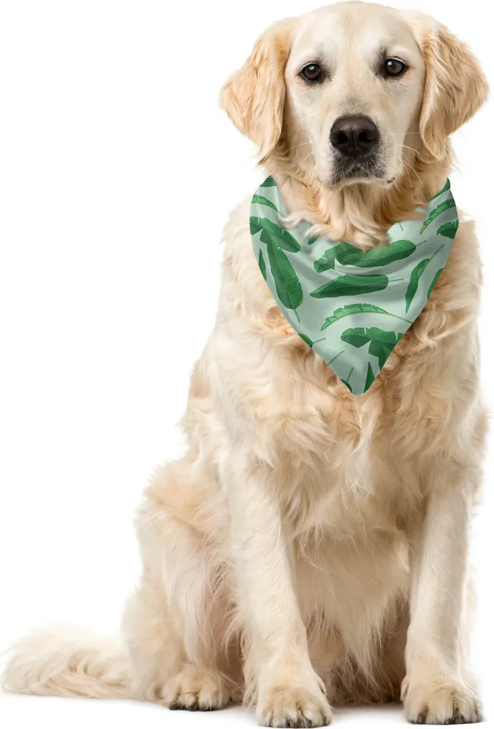 Bandana Animali ABAKUHAUS 55x55 Foglie di Banano Verde Bosco