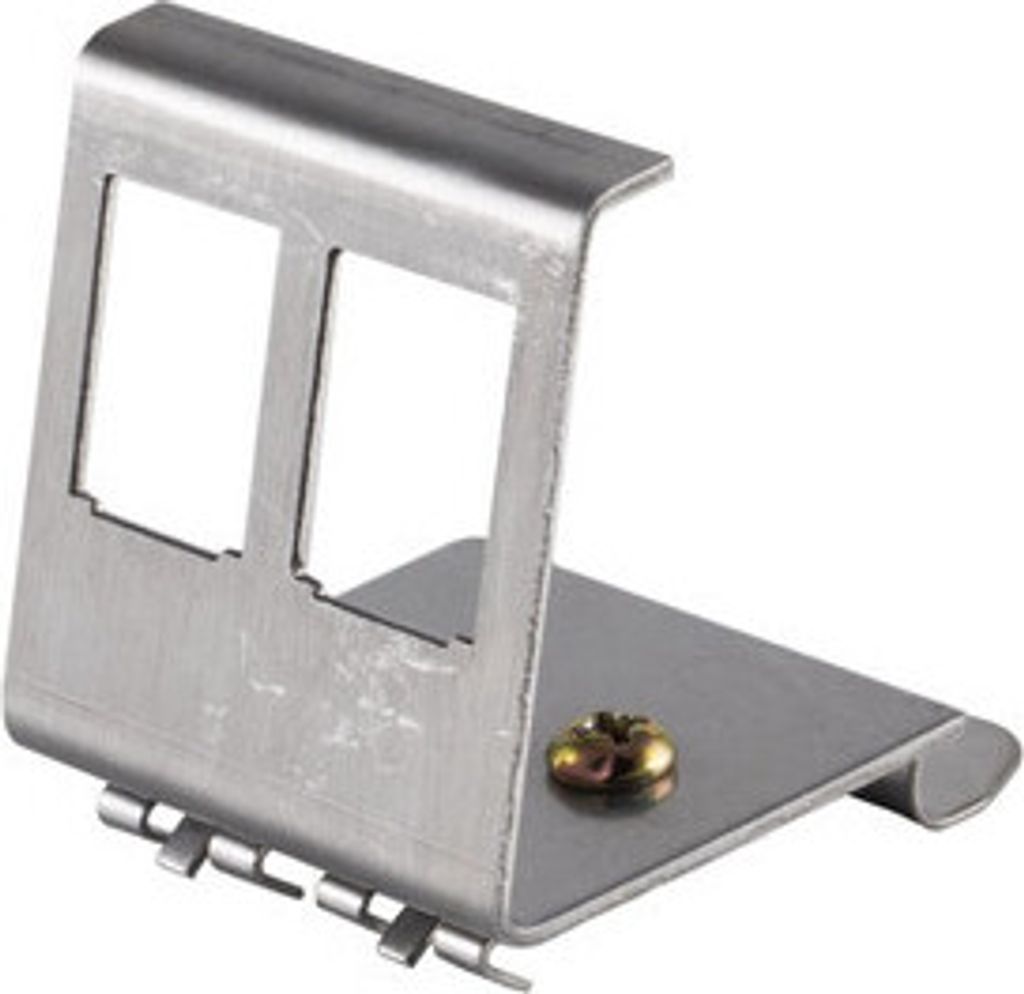 Netzwerk Adapter-Keystone Halter für Hutschiene, 2-fach, Produktbild 