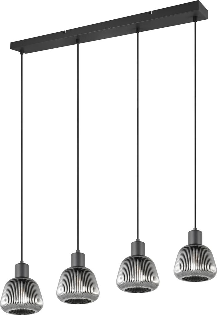 Trio Leuchten LED Deckenleuchte Tarifa 4xE27, Metall/Glas