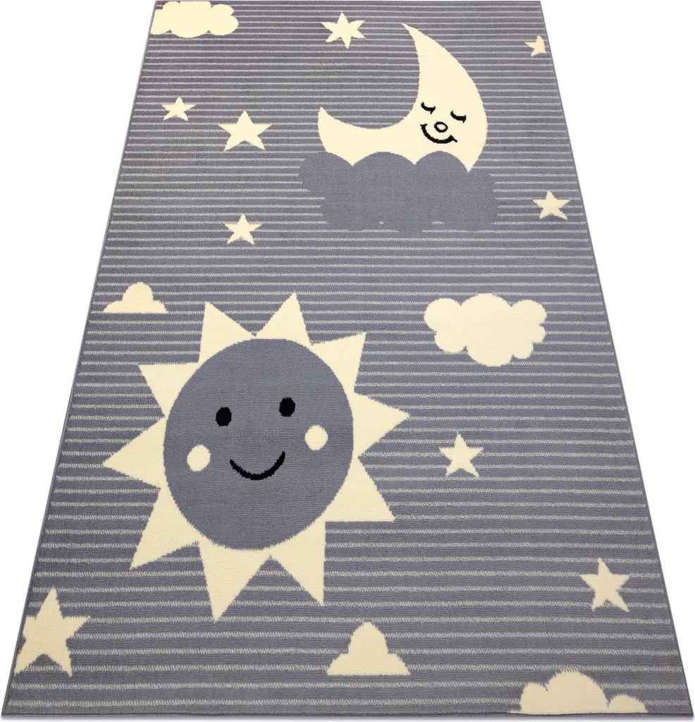 Tapis Étoiles Gris 140x190 cm BCF FLASH Sky 4001 Résistant et Doux