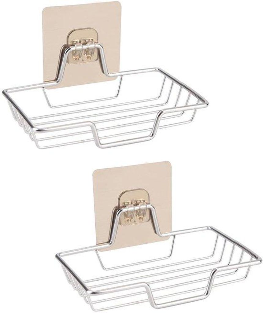 Selbstklebende Seifenhalter - Edelstahl - Wandmontage für Badezimmer und Küche