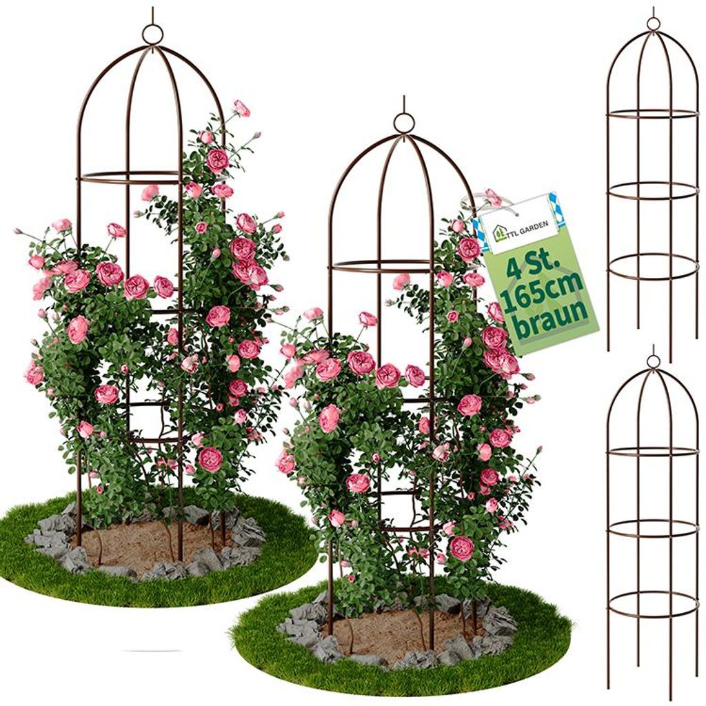 TTL GARDEN Rankhilfe Obelisk L 165x40cm braun 4er Set – Produktbild 