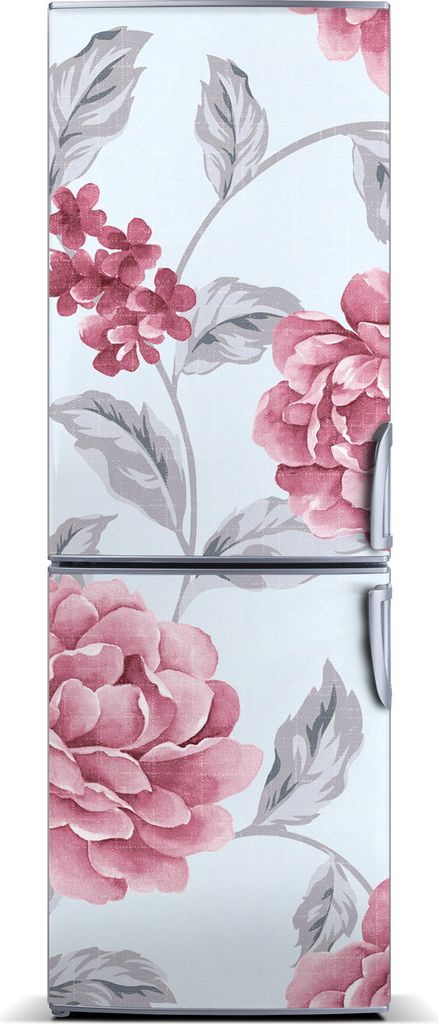 Tulup Kühlschrankdekoration - Magnetmatte - 70 cm x 190 cm - Magnet auf dem Kühlschrank - Pfingstrosen