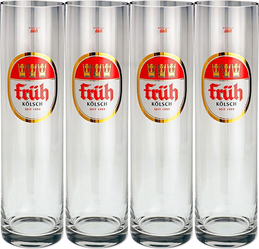 Früh Kölsch Biergläser / Gläser / Stangen Set - 4x 0,2l