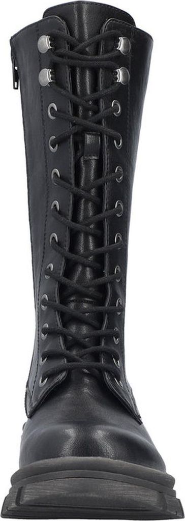 Rieker Damen Stiefelette moderner Combat Boot mit Plateau 91440, Größe:40 EU, Farbe:Schwarz