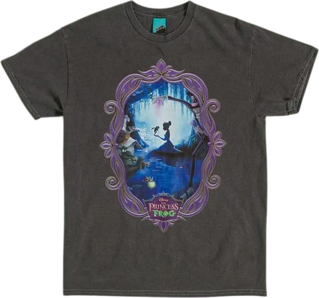 The Princess and the Frog - T-Shirt für Herren/Damen Uni, Vintage-Waschung TT413 (XL) (Holzkohle)