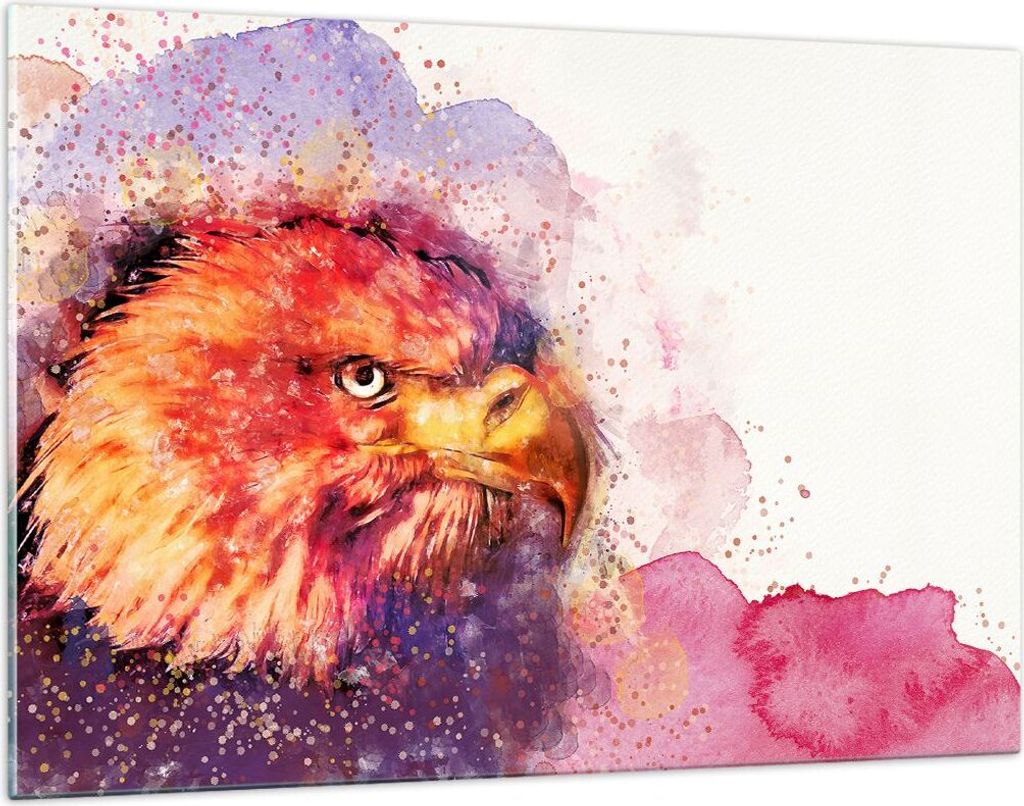 Bilder auf glas - Adler Vogel Feder - 120x80cm - Glasbilder - Wandbilder - Kunstdruck - zum Aufhängen bereit - Wanddekoration aus Glas - Glas Bild...