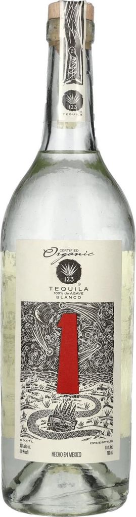 Tequila 123 UNO Blanco 100% de Agave Organic 40% Vol. 0,7l