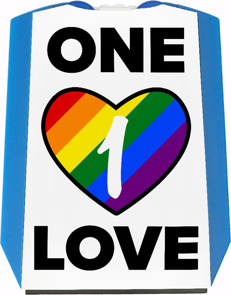 One Love Regenbogen Parkscheibe mit 2 Einkaufswagenchips