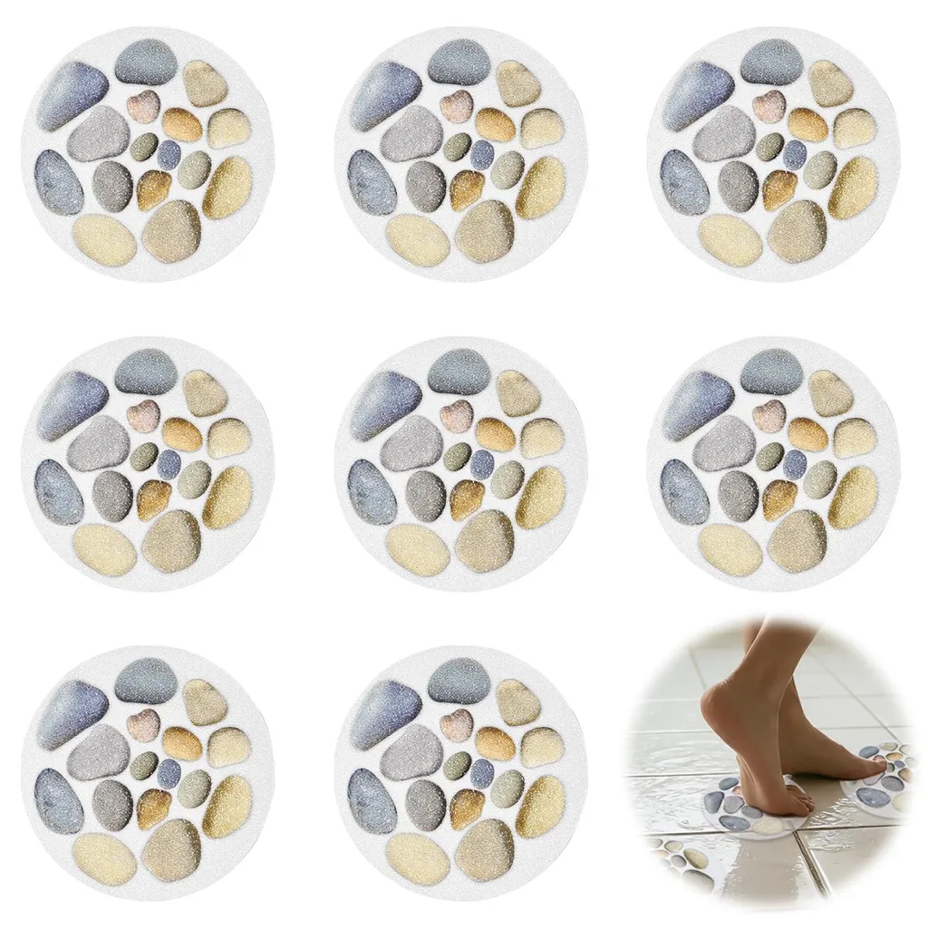 Grands Stickers Antidérapants Baignoire XL 15cm Haute Adhérence x8