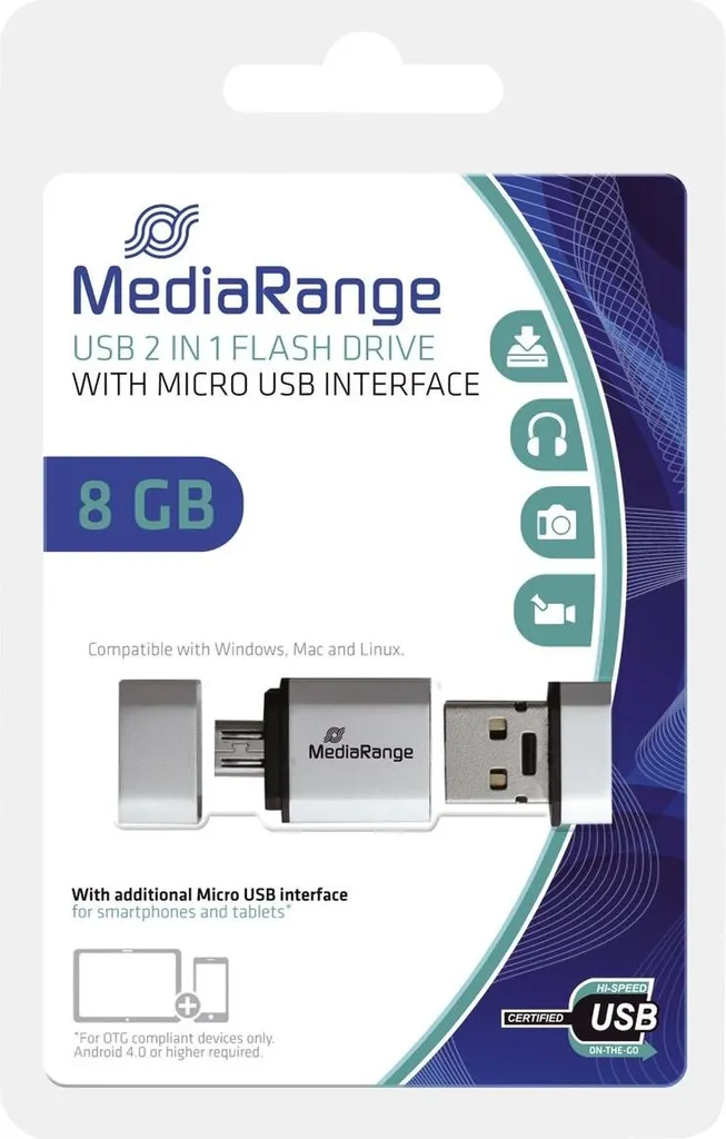 MediaRange MR930-2 8GB: La Tua Memoria Portatile OTG Senza Pensieri