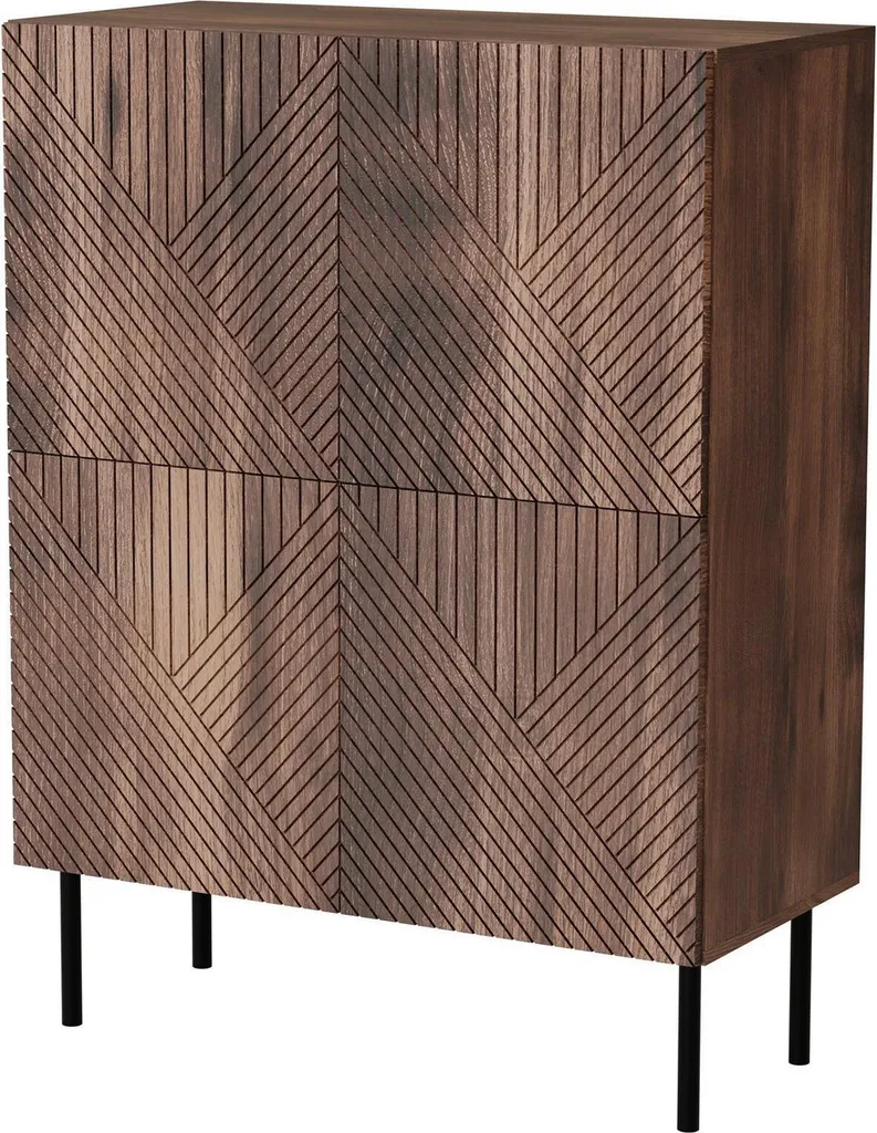 Buffet Gabi Noyer Marron : Gagnez de la Place avec ses 4 Étagères de 118cm