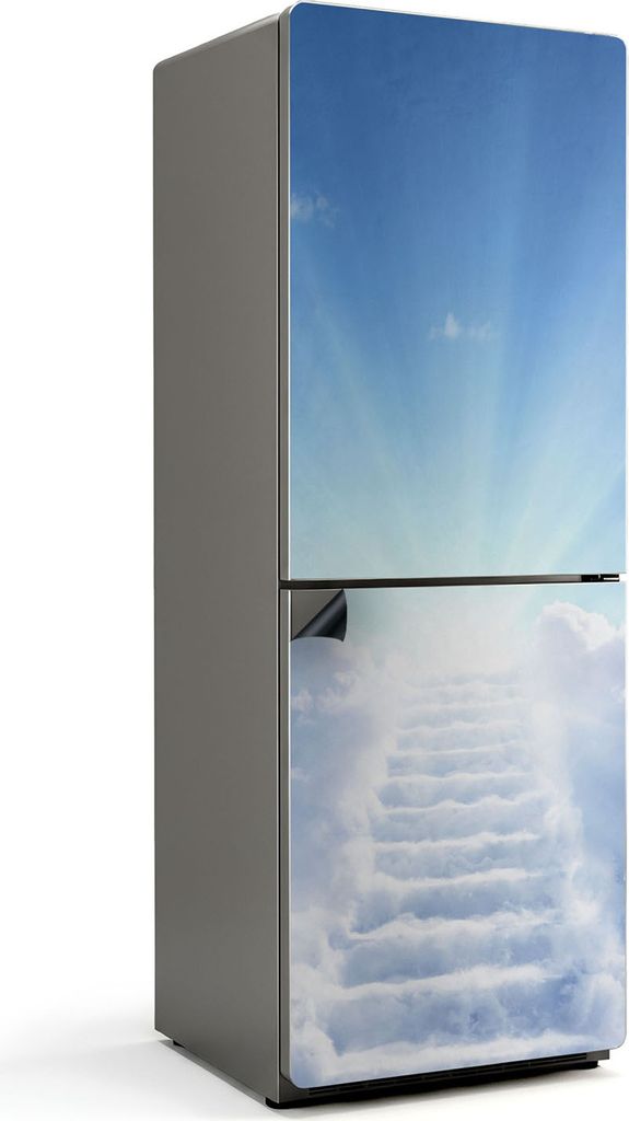 Treppe zum Himmel – Magnetische Kühlschrank Abdeckung – Dekorfolie magnetisch Küche – Kühlschrank Magnet Deko – selbstklebende Magnettaf...