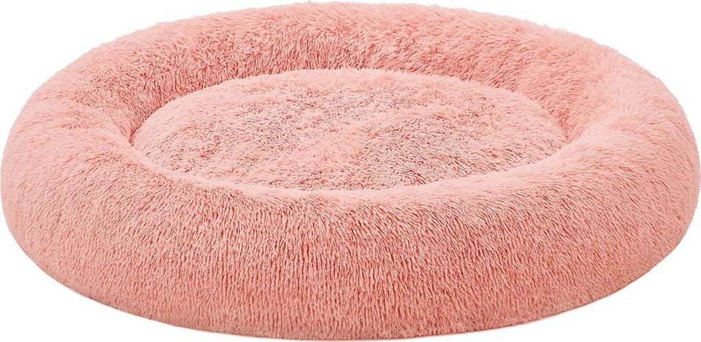 Hundebett flauschig 120 cm d waschbar rosa