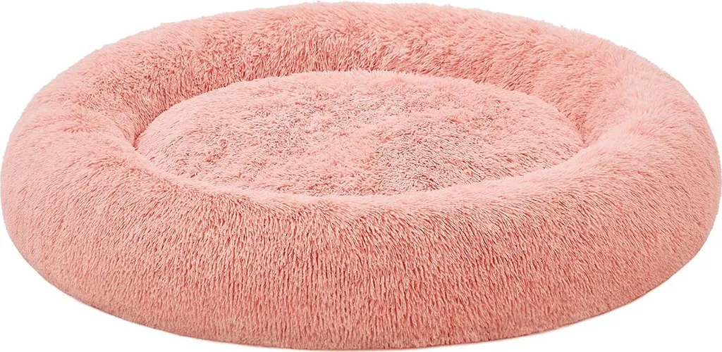 Lit pour chien moelleux 120 cm lavable rose - Coussin déhoussable XXL
