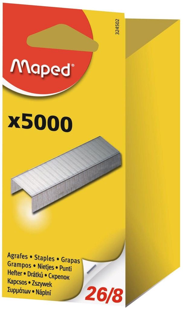 Maped 324502 0 Heftklammern 26/8 verzinkt Großpackung Immagine del prodotto 