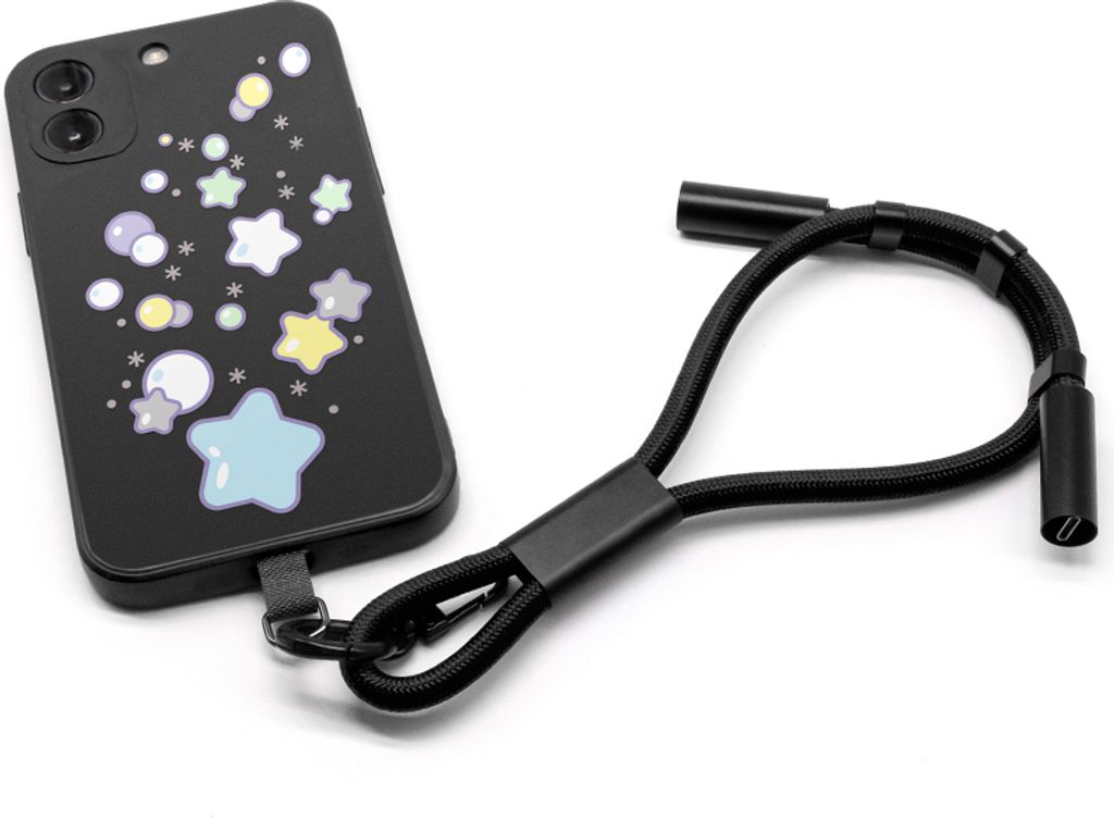 INF Verstellbares Lanyard-Ladekabel - Portable Datensynchronisierung Schwarz