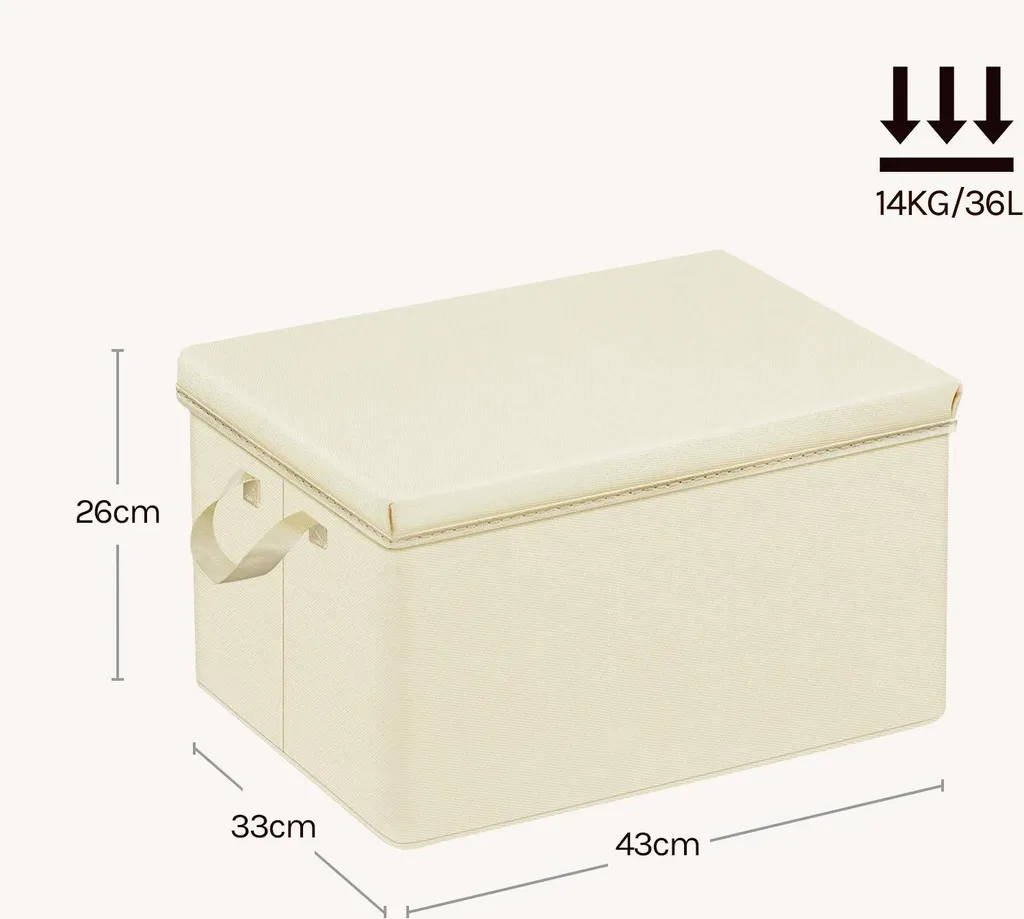 Boîte de rangement pliable en tissu pour vêtements - Taille M Bleu