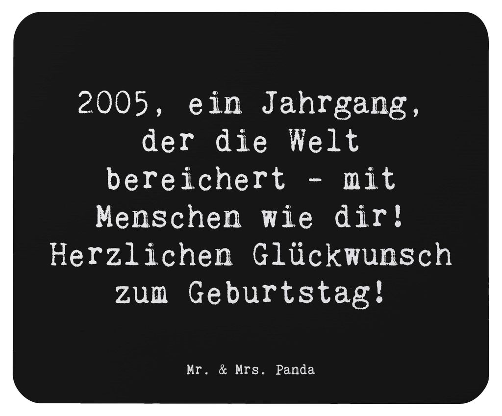 Mr. & Mrs. Panda Mauspad Spruch 2005 Geburtstag - Schwarz - Geschenk, Mousepad, laptop, Mouse Pad, unvergessliche Jahre, Jahr, Glückwunsch, comput...