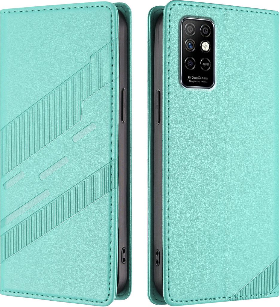 Hülle für Infinix Note 8i, Kunstleder Brieftaschen Handyhülle mit Kartenfach und Standfunktion Türkis