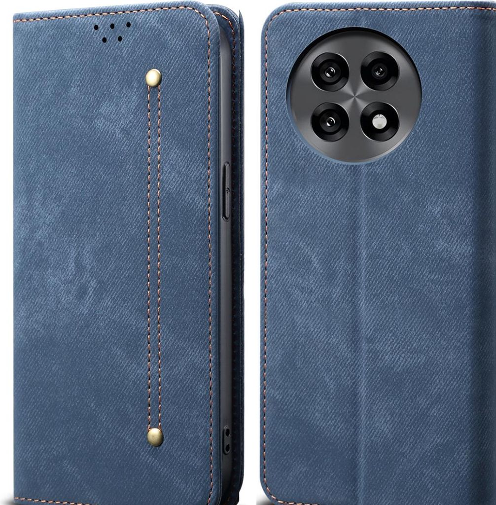 Hülle für OnePlus 13R/OnePlus Ace 5/Ace 5 Pro Leder Brieftasche Flip Bookstyle Schutzhülle mit Standfunktion Blau
