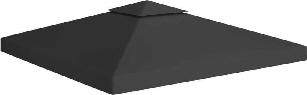 The Living Store Pavillon-Dachplane mit Kaminabzug 310 g/m² 3x3 m Schwarz