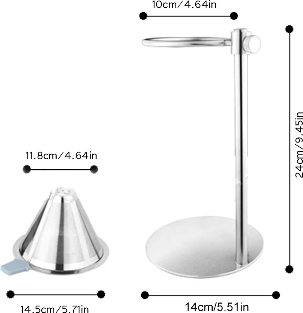 Station de café goutte à goutte manuelle Inox avec support ajustable