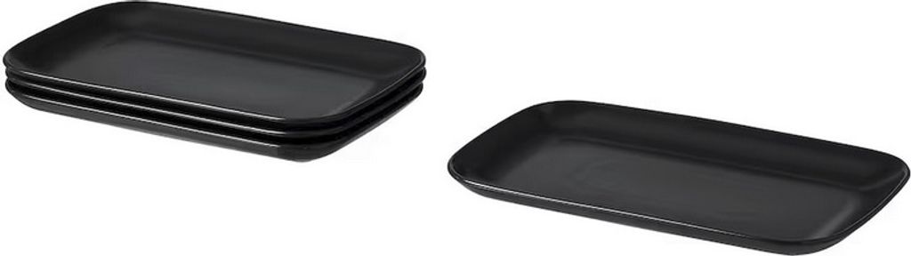 FÄRGKLAR Ikea Teller (4 Stück Pack), mattiert dunkelgrau, 30x18 cm