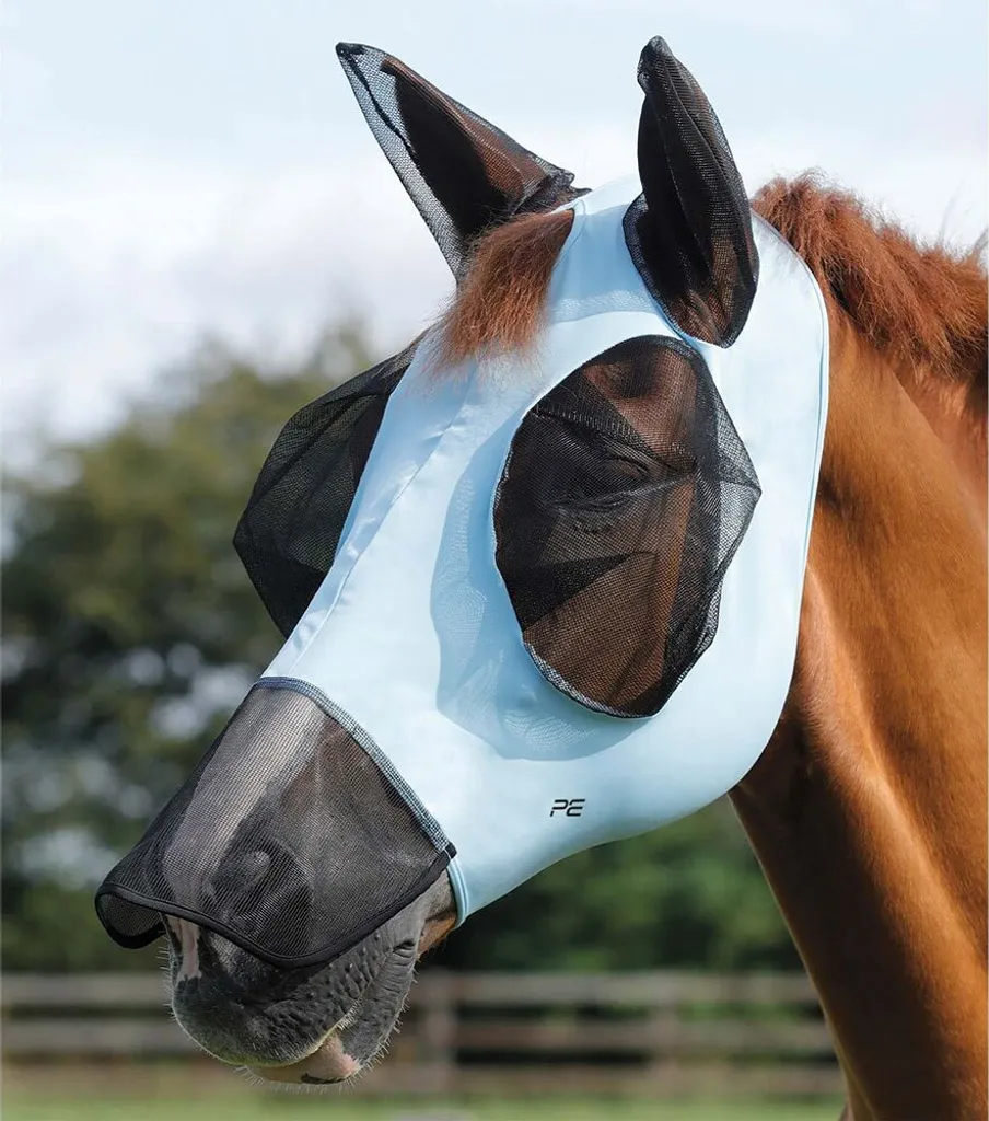 Premier Equine Xtra Spandex Fly Mask Blu XL: Comfort e Libertà