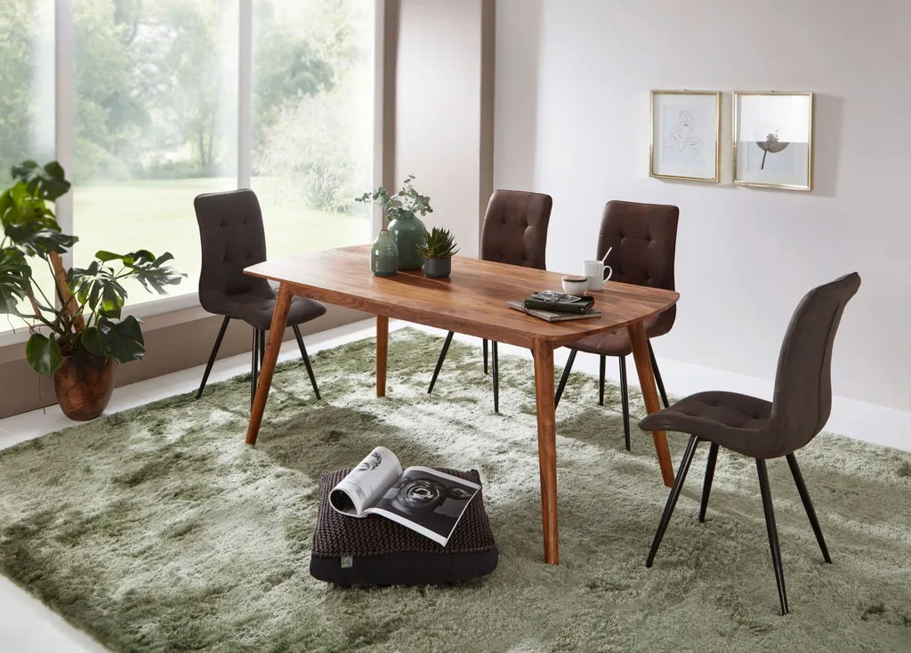 Petite table de salle à manger 120 cm en bois pour repas de 4 personnes