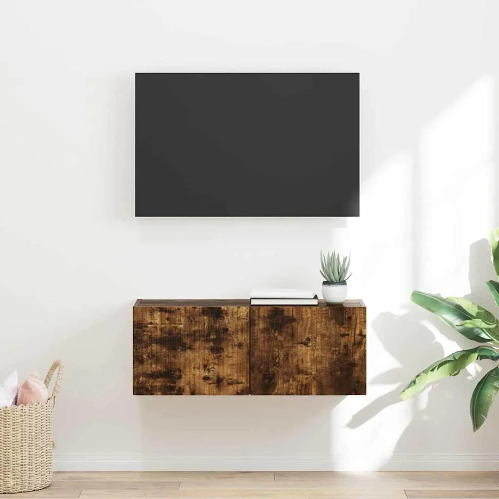 Mobile TV da Parete Salvaspazio 60cm Rovere Affumicato - Offerta