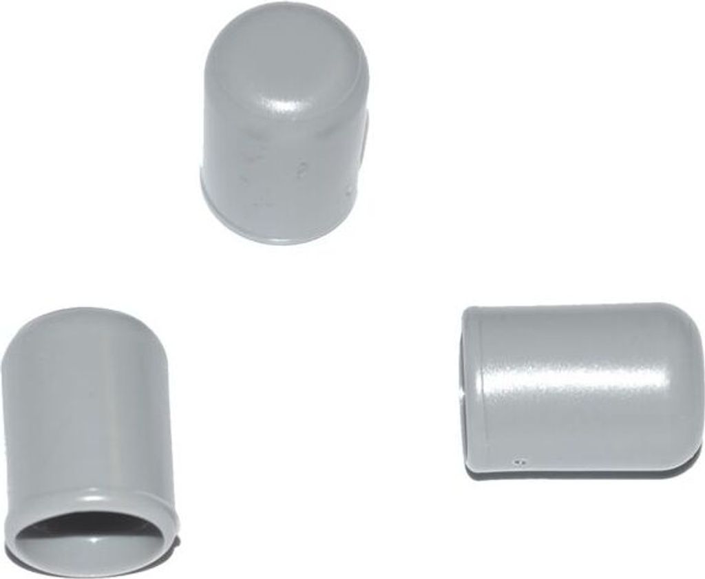 100 x Kappe für Rundrohr D=8 mm L=12 mm grau PVC