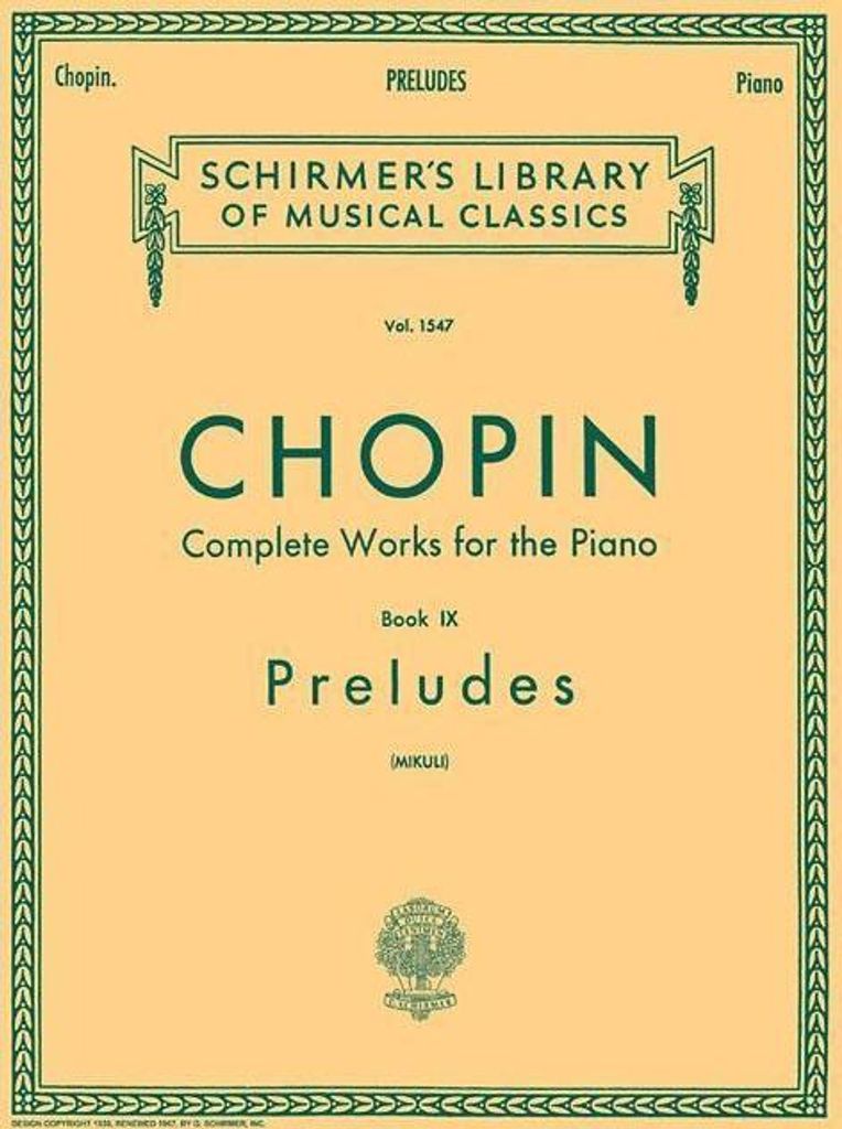 Preludes: Schirmer Library of Classics Volume 1547 Piano Solo, Arr. Mikuli