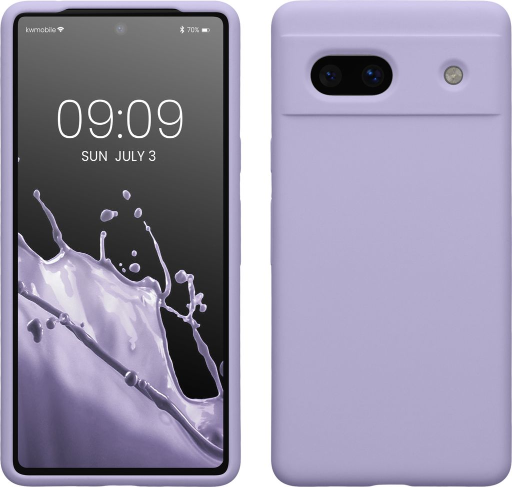 kwmobile Handyhülle für Google Pixel 7a Hülle, für Pixel 7a Case - Hülle Silikon - kabelloses Laden - Lavendel