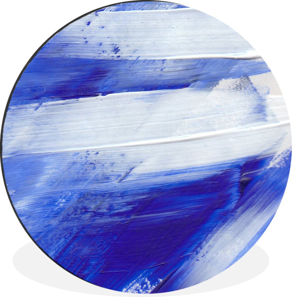MuchoWow Aluminium Wandkreis Farbe - Design - Blau Ø 30 cm Wanddeko Modern Wohnzimmer - Wand Bild - Wohnzimmer - Runde Bilder - Alubilder - Kuns...